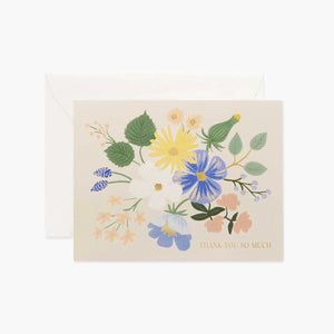 Garden Party Blue Thank You Greeting Card