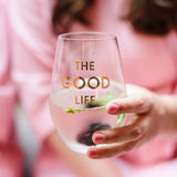 The Good Life - Gold Foil Stemless Wine Glass