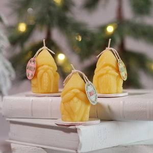 Holiday Gnome Beeswax Candle 3-Pack