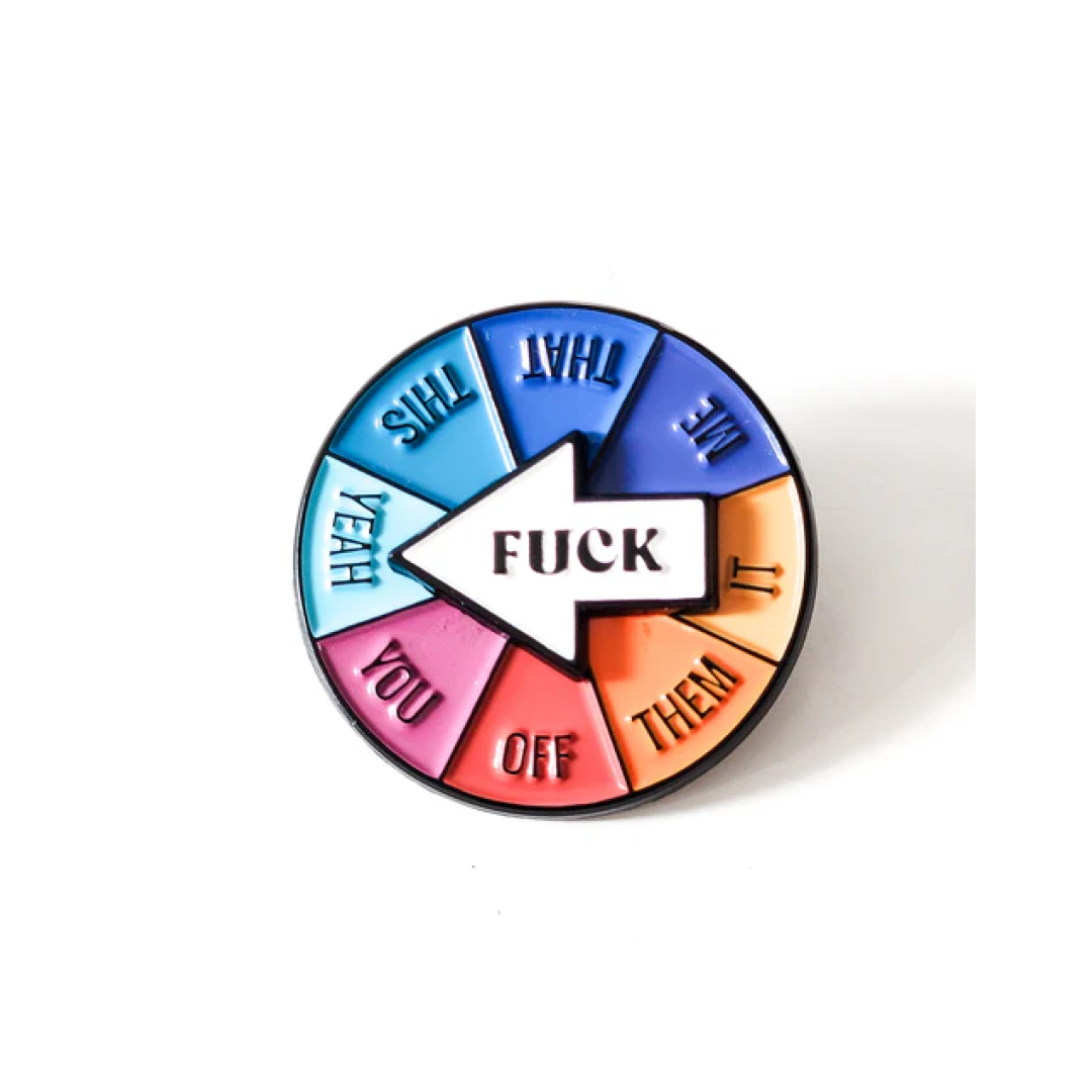 Fuck Spinner Interactive Enamel Pin