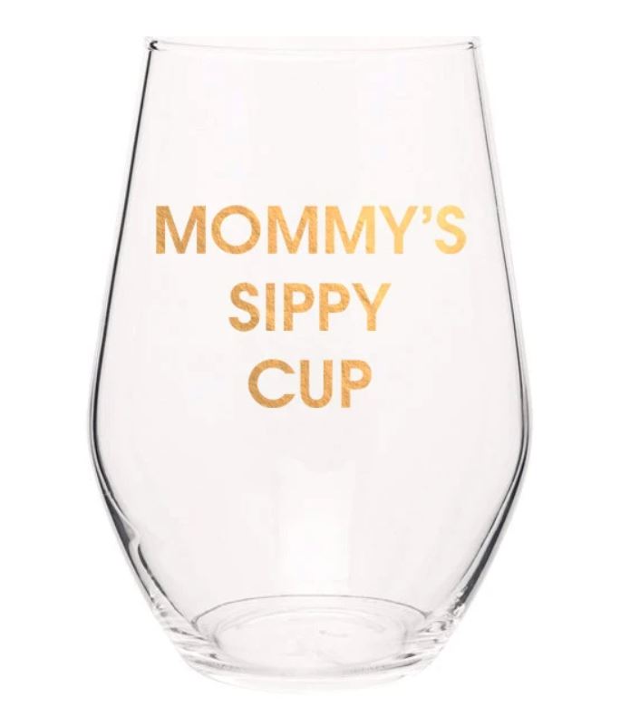 MOMMY'S SIPPY CUP - Gold Foil Stemless Wine Glass